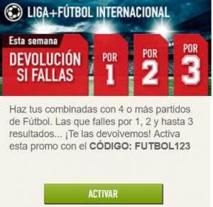 Promoción fútbol internacional Sportium