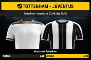 cuotas totteham - Juventus