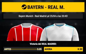 cuotas altas Bayern - Real Madrid, en Bwin