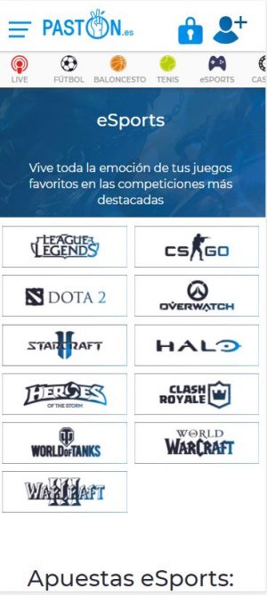 apuestas eSports en Pastón.es