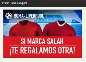 Promocion de apuestas para el Roma - Liverpool