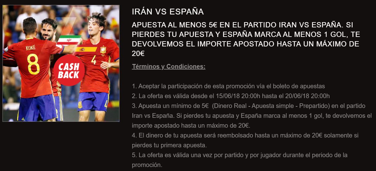 Promoción Circus de apuestas para el Mundial: Irán vs España