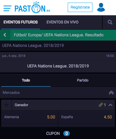 Apuestas UEFA Nations League en Pastón.es