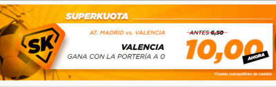 Kirolbet: cuotas mejoradas en el Atletico de Madrid - Valencia 