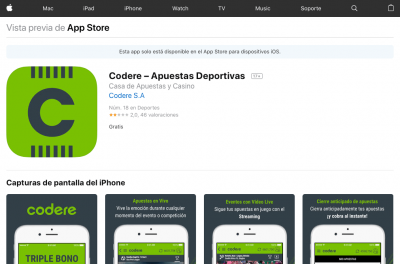 Descargar aplicación de Codere desde la App Store de Apple