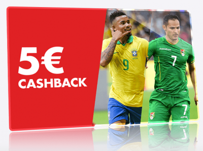 Promo Circus 5 euros cashback en apuestas al Brasil vs Bolivia de la Copa America