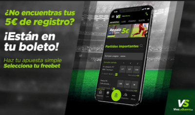 Promocion 5 euros para apostar sin deposito en vivalasuerte por el movil