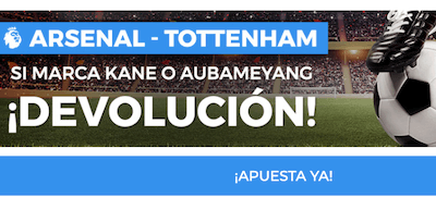 Promo apuestas Arsenal Tottenham en Paston