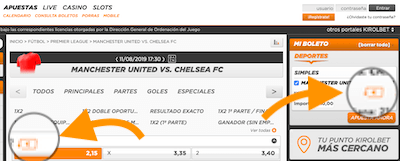 Kirolbet, opción de cash out en el United vs Chelsea