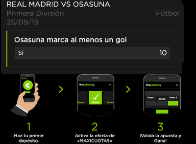 Maxicuota Vivelasuerte - apuestas Real Madrid vs Osasuna