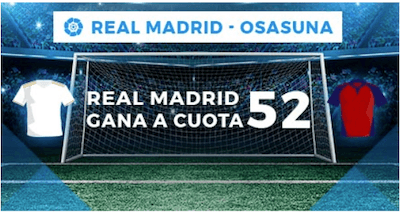 Megacuota en las cuotas del Real Madrid frente a Osasuna en Paston