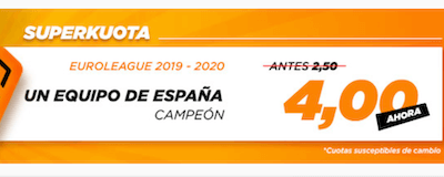 Apuestas a campeon de la Euroleague 2020 - superkuota kirolbet