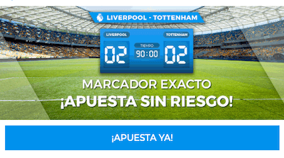 Promociones de apuestas en Paston al Liverpool-Tottenham