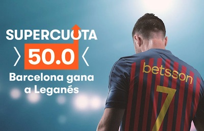 Supercuota Betsson en las apuestas al Barcelona vs Leganes