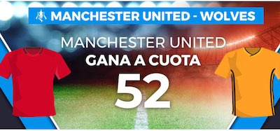 Megacuota de Paston en apuestas al Manchester United vs Wolves