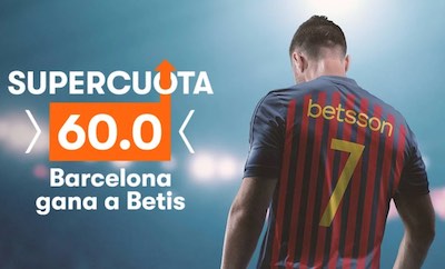 Juega con las cuotas aumentas al Betis-Barça: Barcelona gana, a 60.00