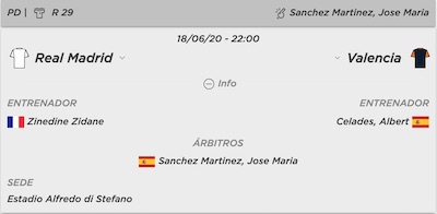 Pronostico y cuotas del Real Madrid vs Valencia en Kirolbet apuestas