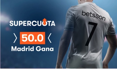 Supercuota de Betsson a las apuestas al Real Madrid ante el Manchester City