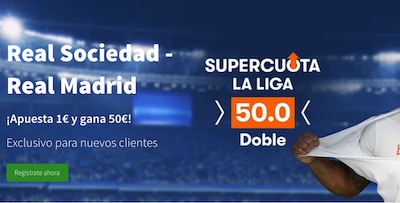 Super Cuotas al Real Sociedad vs Real Madrid de LaLiga en Betsson