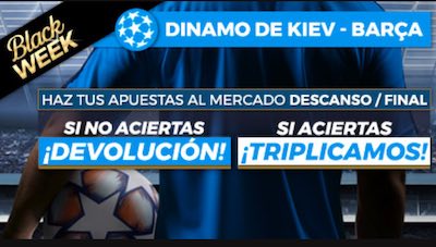 Promocion para pronostico apuestas Dinamo Kiev Barcelona - Pastón
