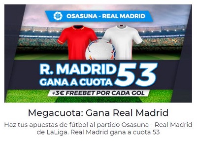 cuotas osasuna real madrid en Paston