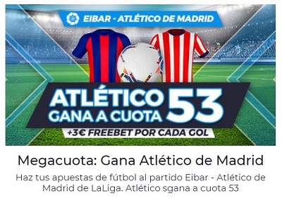 las mejores cuotas Eibar Atletico en Paston