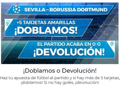 Tus apuestas al Sevilla - Borussia Dortmund con la promo de paston