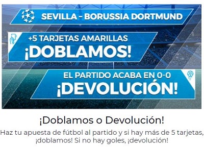Tus apuestas al Sevilla - Borussia Dortmund con la promo de paston