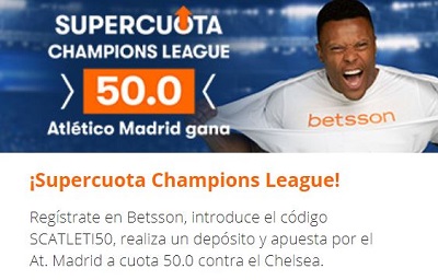 Consigue la mejor cuota para el Chelsea Atletico en Betsson