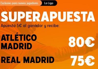 Las mejores cuotas para el Atletico vs Real Madrid con Superapuesta de 888sport