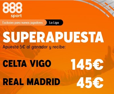 Tus apuestas al Celta vs Real Madrid con la Supercuota 888sport