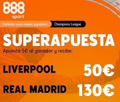 Las mejores cuotas para el Liverpool vs Real Madrid de Champions, en 888sport