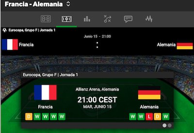 Francia vs Alemania en Betway