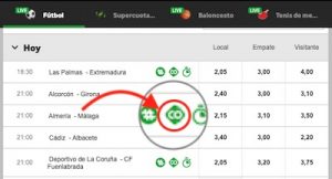 Partidos en los que se puede usar el cash out en Betway