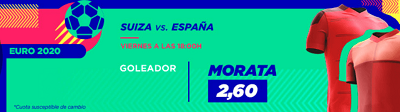 Descubre nuestro pronostico de apuestas para el Suiza vs España con la cuota a primer gol de Morata en Kirolbet