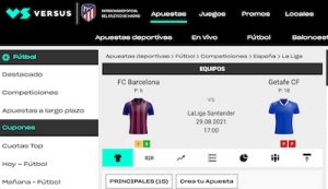 Pronostico y comparativa de cuotas Barcelona Getafe en Versus Apuestas