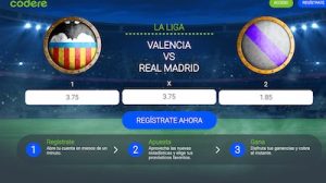 Pronostico y cuotas al Valencia vs Real Madrid en Codere Apuestas