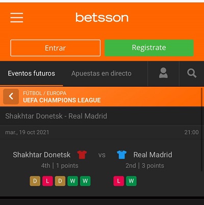 Descubre las mejores cuotas para el Shakhtar vs Real Madrid de Champions League