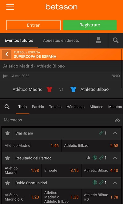 Descubre con nosotros las mejores cuotas de apuestas para el Atletico vs Athletic de Supercopa