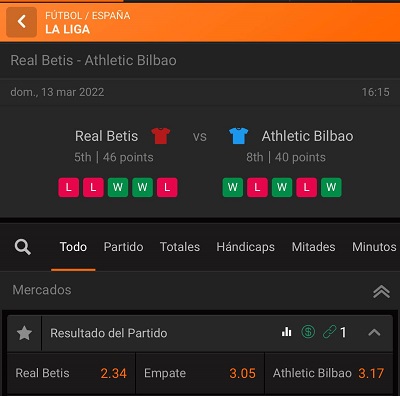 Analizamos las mejores cuotas para el Real Betis vs Athletic de Bilbao de LaLiga