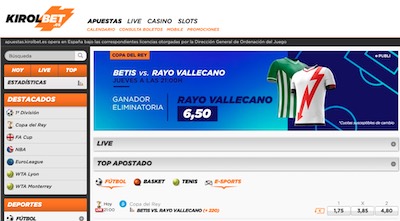 Las mejores cuotas de apuestas para el Betis vs Rayo de Copa del Rey, en Kirolbet