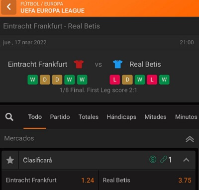 Analisis y comparativa de apuestas para el partido de Europa League entre Eintracht  y Betis