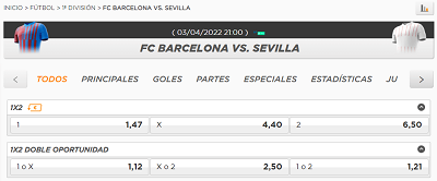 Descubrimos las cuotas para nuestro pronostico al Barça vs Sevilla
