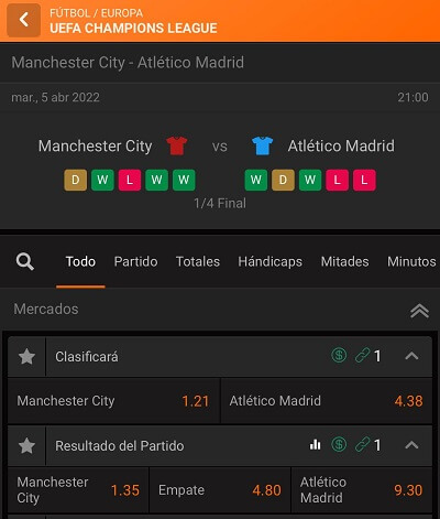 Analisis de cuotas para el Manchester City vs Atletico y pronostico de apuestas