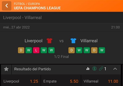 Estas son las mejores apuestas para el Liverpool vs Villarreal de Champions League