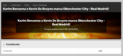 Descubre la supercombinada de Betway, pronostico de apuestas perfecto para el Manchester City vs Real Madrid