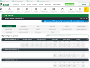 Nuestros expertos han decidido destacar varias cuotas del Atlético de Madrid Vs Villarreal de Sisal apuestas