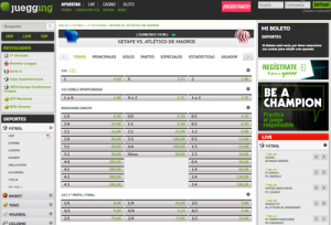 Los mercados de juegging para el Getafe Vs Atlético de Madrid de la Liga tienen muy buenas cuotas para las apuestas