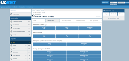 Hay muchos mercados con buenas cuotas para las apuestas del Getafe Vs Real Madrid en 1xbet