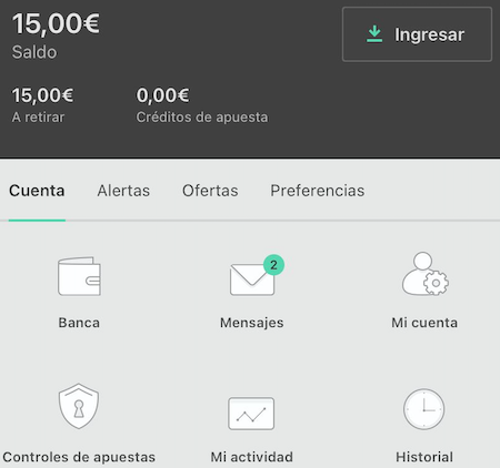 bet365 saldo disponible